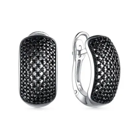 Серьги из серебра с фианитом