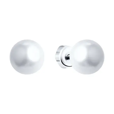 Серьги-пусеты из серебра с жемчугом