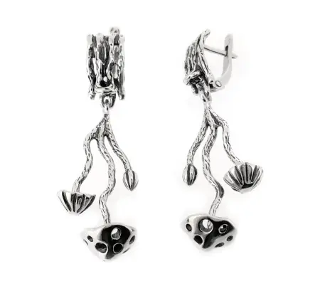 Серебряные серьги «Лесная сказка»