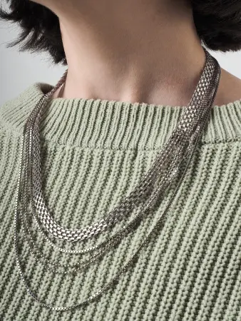 Многослойное колье из серебра