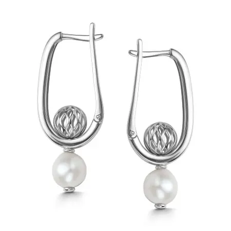 Серебряные серьги с жемчугом