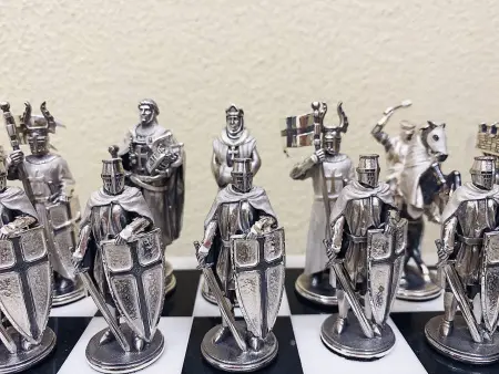 Шахматы из серебра «Ледовое побоище»