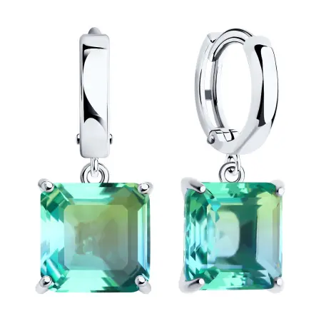 Серьги из серебра с ситаллами