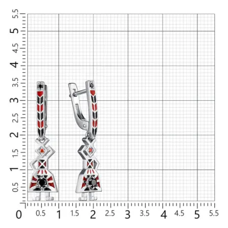 Серьги из серебра с эмалью «Берегиня - Желанница A la Rus»