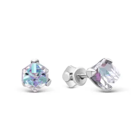Серьги-пусеты из серебра с кристаллами Swarovski