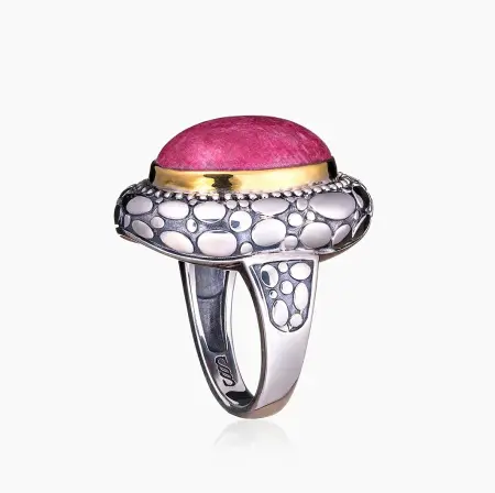 Серебряное кольцо с тулитом