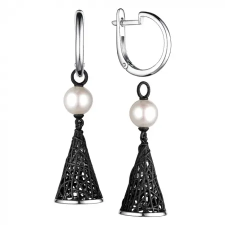 Серьги из серебра с жемчугом