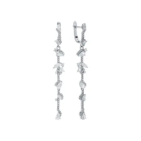 Серьги из серебра с фианитами