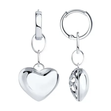 Серебряные серьги «Сердце»