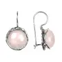Серебряные серьги с розовым кварцем