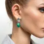 Серьги с малахитом из серебра