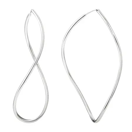 Серебряные серьги конго «Восьмерка» средние 7 см