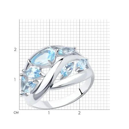 Серебряное кольцо с топазами