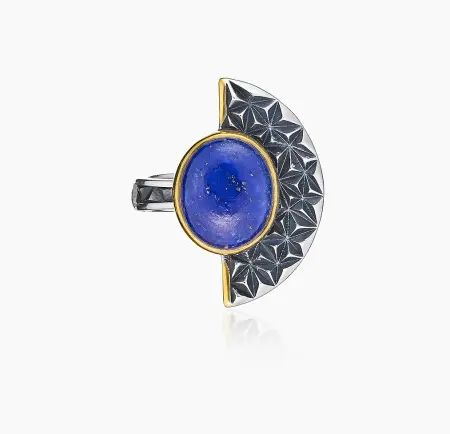 Серебряное кольцо с лазуритом