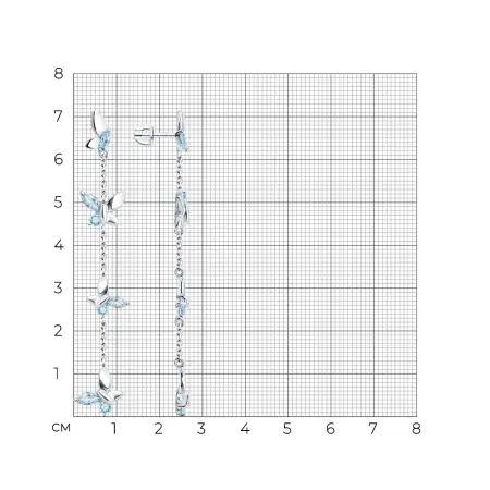 Серьги из серебра с топазами «Бабочки»