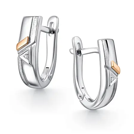 Серьги из серебра с бриллиантами