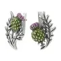Серьги из серебра «Чертополох» с эмалью