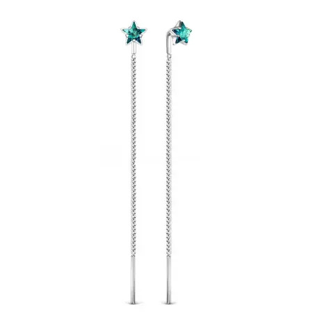 Серебряные серьги с кристаллами Swarovski «Звезда»
