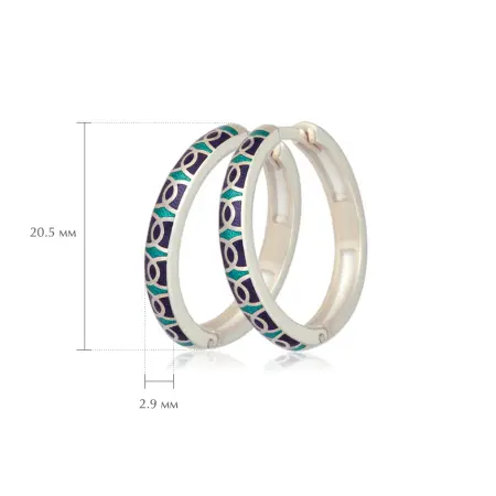 Серьги из серебра с эмалью «Седмица»