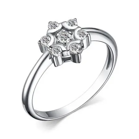 Кольцо из серебра с фианитами