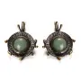 Серебряные серьги с нефритом