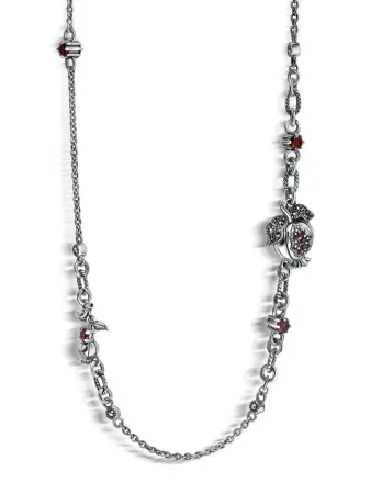 Серебряное колье ALEXANDRE VASSILIEV с гранатами и марказитами Swarovski