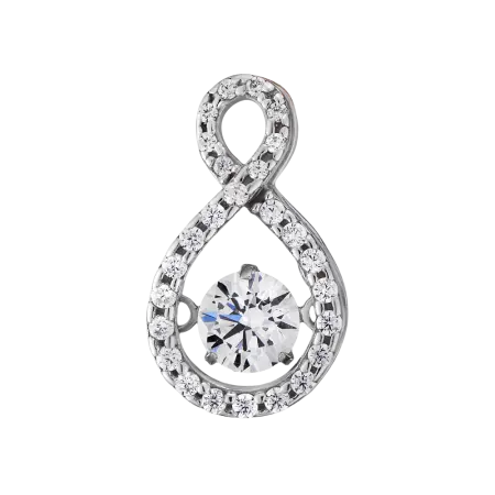 Подвеска серебряная с танцующими фианитами