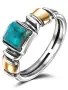 Кольцо из серебра с бирюзой и золотом