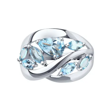 Серебряное кольцо с топазами