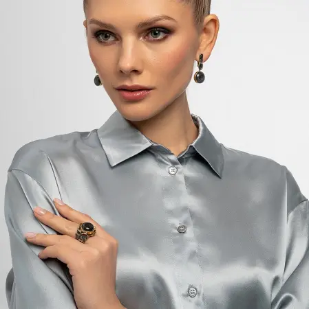 Серебряные серьги «Чуткость» с лабрадором