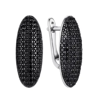Серебряные серьги «Caviar» с нанокристаллом