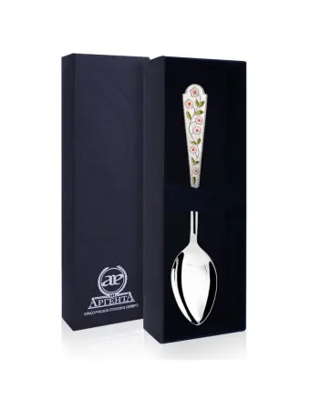 Серебряная чайная ложка «Лето-Ромашка» с эмалью