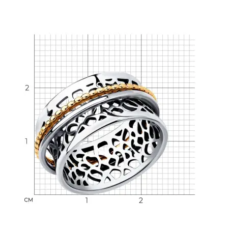 Кольцо из золочёного серебра