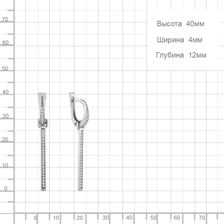 Серьги из серебра с фианитами