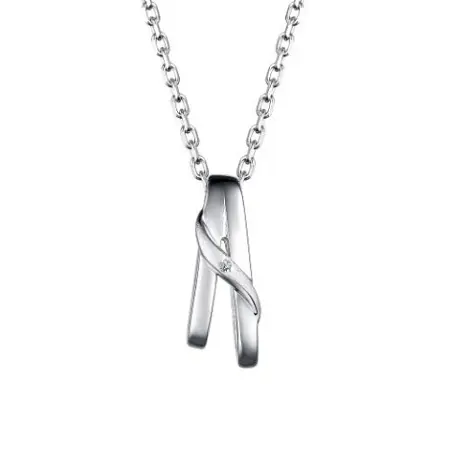 Серебряное колье с бриллиантом