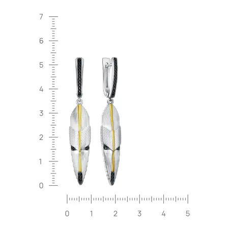 Серьги из серебра с фианитами