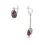Серьги из серебра с эмалью «Гранат»