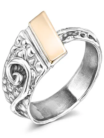 Серебряное кольцо с золотом