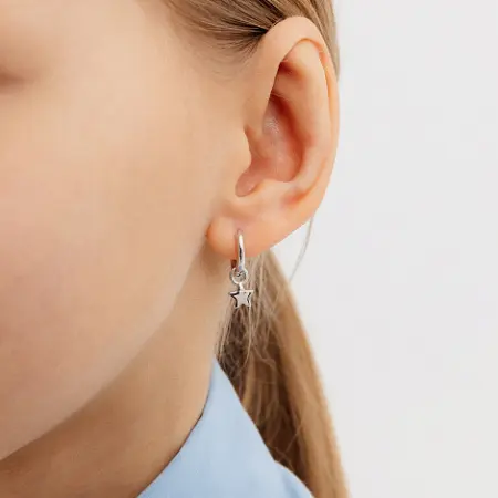 Серьги из серебра с бриллиантами «Звёзды»