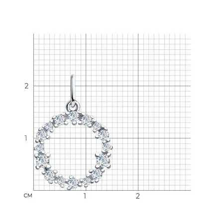 Подвеска из серебра с фианитами