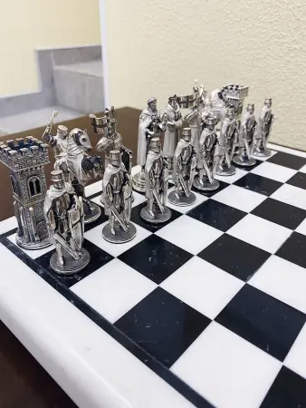 Шахматы из серебра «Ледовое побоище»