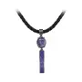 Колье из серебра с чароитом на шнурке