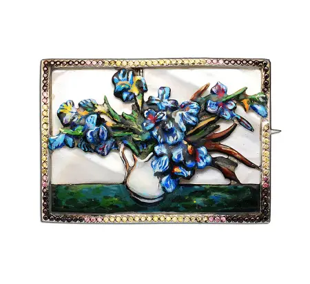 Серебряная брошь «Ирисы»