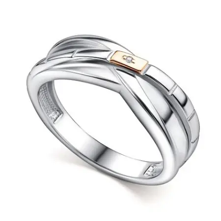 Серебряное кольцо с бриллиантом