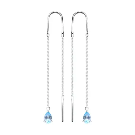 Серьги из серебра с топазами