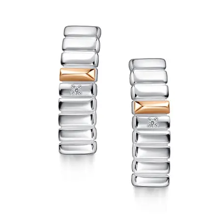 Серьги из серебра с позолотой и бриллиантами