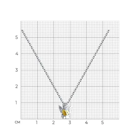 Серебряное колье с бриллиантом «Ангел»
