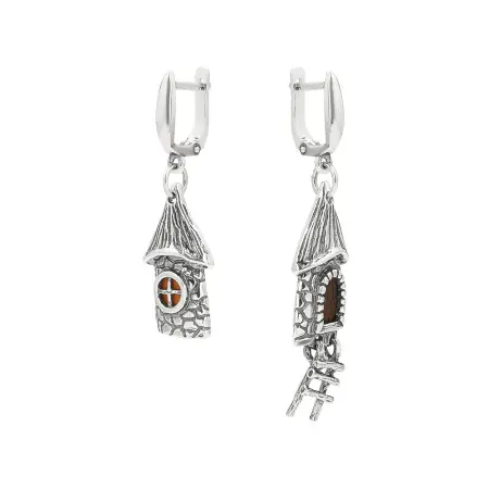 Серебряные серьги «Сказочный домик»