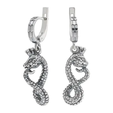 Серьги из серебра «Эгле» змея