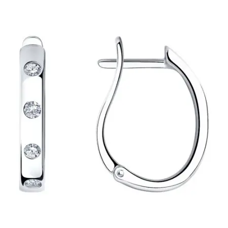 Серьги из серебра с фианитами